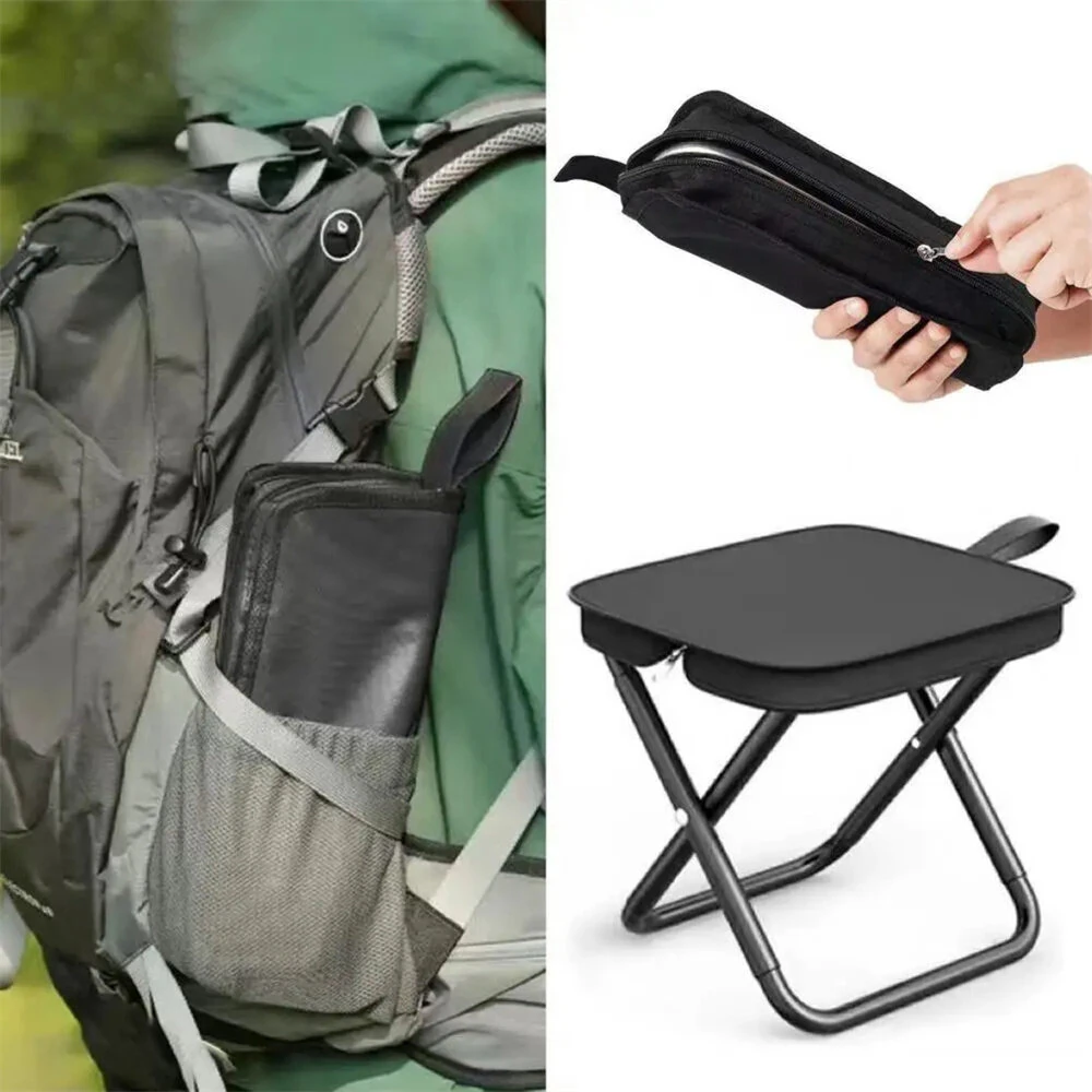 (image for) IPRee Bearing 100Kg Outdoor Must-have Camping Folding Stools Portable Ultra Light Beach Picnic Fishing Hiking Travel Folding Chair Camping