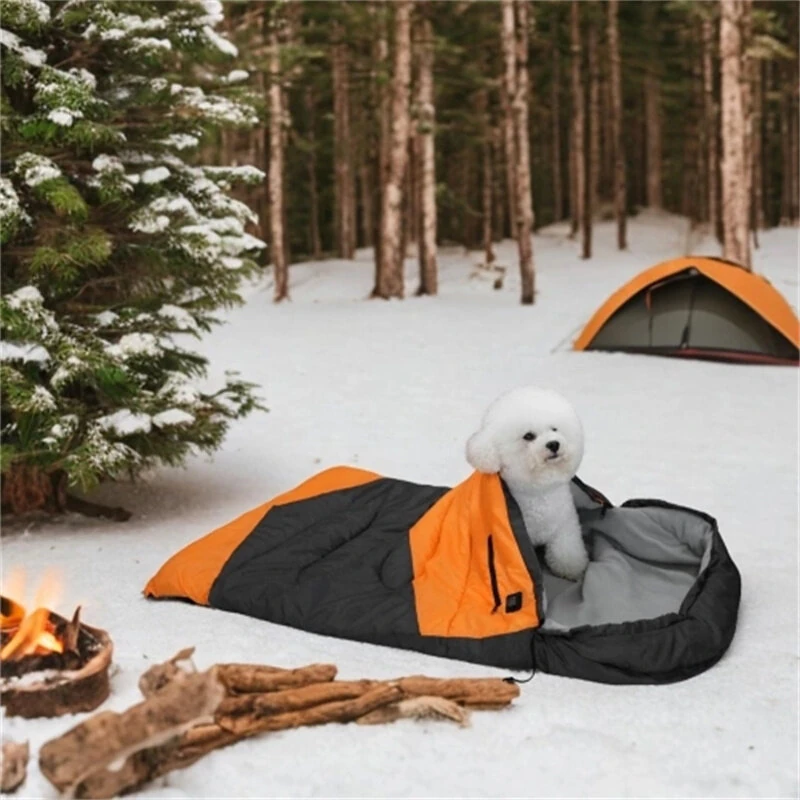 (image for) IPRee Outdoor Pet Dog Sleeping Bag Adjustable Temperature Heating Dog Bed Camping Pet Warm Sleeping Bag